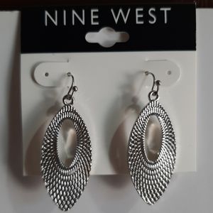 Nine West Silver Faux Weave Earrings